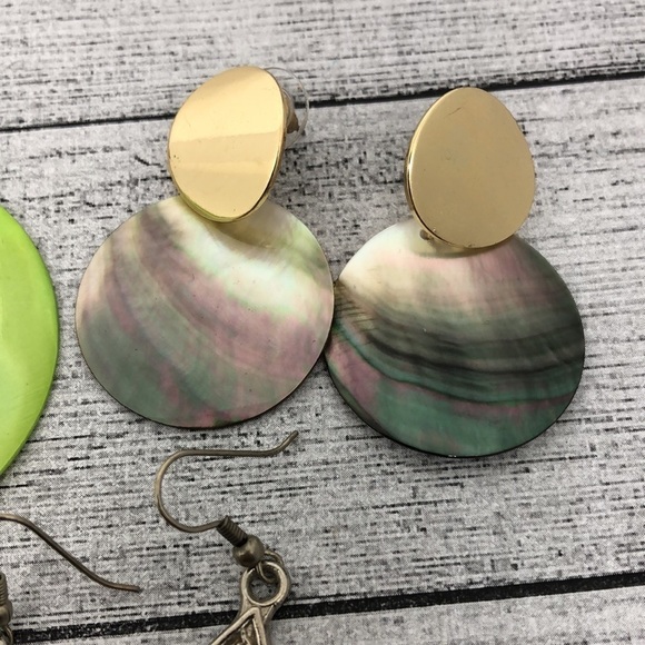 Bundle lot 8 seaside beach boho sea ocean shell mermaid jewelry dangle drop - Picture 8 of 8